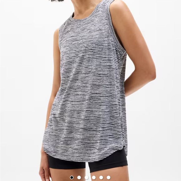 Athleta Breezy Tank. Grey & Black striped - Picture 1 of 7
